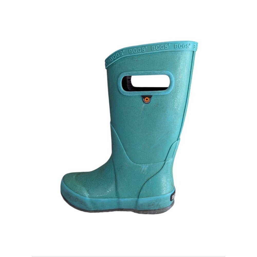 Bogs Kids Girls Rainboots Glitter Mint Turquoise Teal Green Wellies Toddler 11